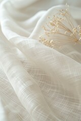 Fototapeta na wymiar Linen Fabric in White Gongbi Style: Sleek and Polished Classical Aesthetic Generative AI