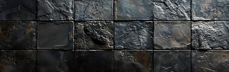 Rustic Anthracite Concrete Tile Texture for Terrace or Wall Background