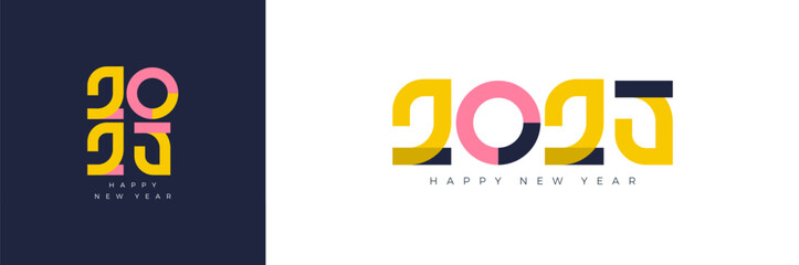 Modern 2025 number vector design. Premium design for the 2025 New Year celebration. With elegant and modern colorful numbers.