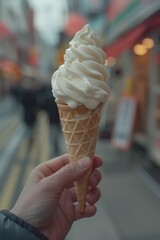 Ice Cream Cone Elevated: A Tachisme-inspired Treat Generative AI