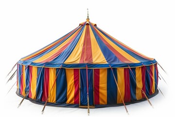 Vintage Circus Big Top Tent Isolated on White Background Generative AI