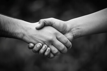Close-up of Hands Shaking in a Business Meeting Generative AI