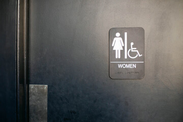 Women's Bathroom Sign on Door