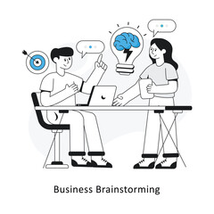Business Brainstorming Flat Style Design Vector illustration. Stock illustration