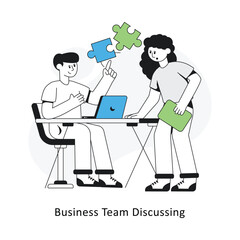 Business Team Discussing  Flat Style Design Vector illustration. Stock illustration