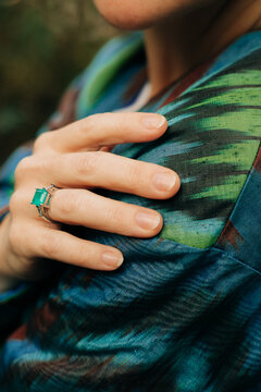 Close up of hand with a ring