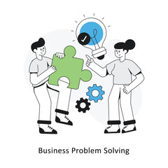 Business Problem Solving Flat Style Design Vector illustration. Stock illustration