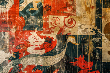 A close-up of an abstract background inspired by the rich history and culture of China.