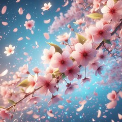 Cherry blossom, ai, illustration, 3d, watercolor, spring, flower