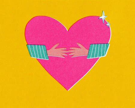 Self love, healing, mental health, Valentine's day concept.