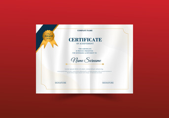 Modern blue certificate template and border, for award, diploma, and printing