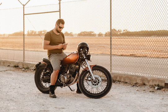 Biker Using Smartphone