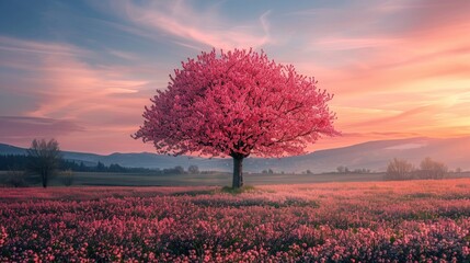 Radiant Pink Blossoms: A Captivating Spring Nature Scene