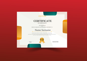 Modern yellow and green  certificate template and border, for award