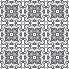 Elegant very beautiful gray and white seamless pattern. Ornamental style tribal ethnic background