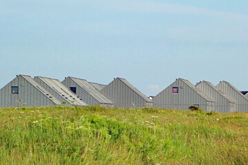 Helgoland Graue Dächer von Wohnhäusern im Oberland