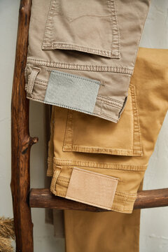 Two light-colored men's jeans 
