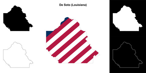 De Soto parish (Louisiana) outline map set