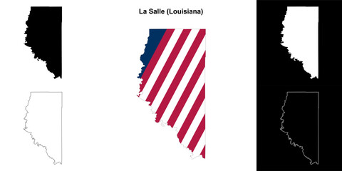 La Salle parish (Louisiana) outline map set