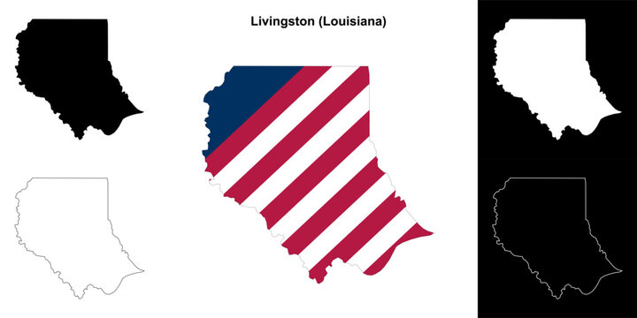 Livingston parish (Louisiana) outline map set