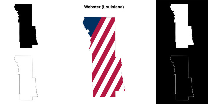 Webster parish (Louisiana) outline map set