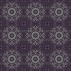 Elegant very beautiful purple and gray seamless pattern. Ornamental style tribal ethnic background