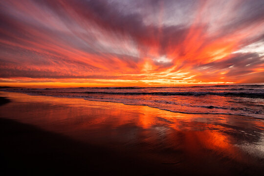 sunset on the beach
