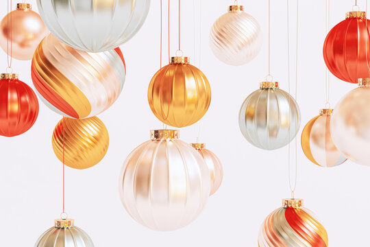 Bauble Balls Hang on Light Background