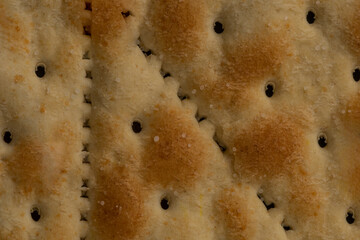 Close-up of a cracker - delicious, crunchy bite perfect as an appetizer or side.