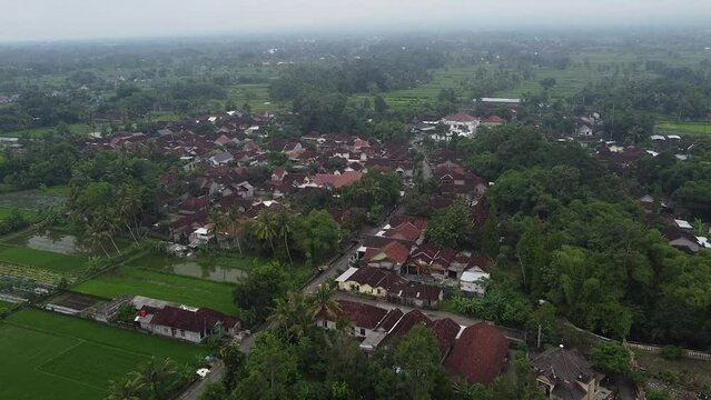The beautiful village of Selomartani in a district in Indonesia