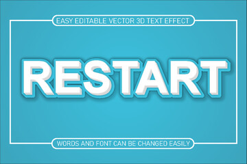 a poster for easy edit text with a  background. restart text effect design. - obrazy, fototapety, plakaty