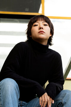 haughty asian woman portrait 