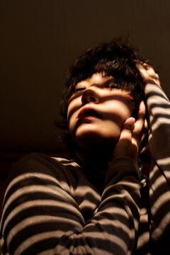 eyes closed woman portrait 