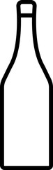 Wine bottle icon in line style. Shape of traditional glass bottle of still wine. isolated on transparent background. Vector for apps, website Glass Bottle Types. Alcohol Beverage Bar Drink Concept.