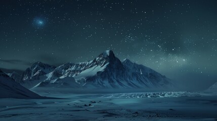 Night Sky With Stars Above Mountain Range