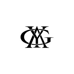 gya lettering initial monogram logo design