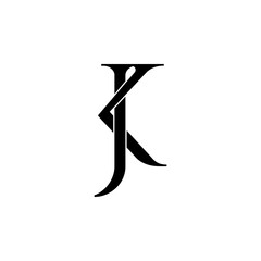 kj typography letter monogram logo design