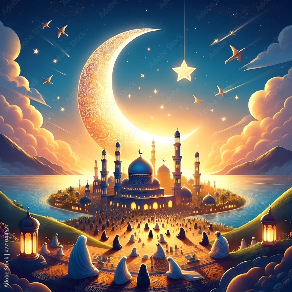 Wall mural Eid Mubarak Islamic wallpaper 