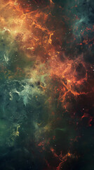 Obraz na płótnie Canvas This stunning image depicts an abstract interpretation of a fiery nebula exploding in a turbulent deep space scene