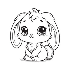 Vector illustration of cute bunny for coloring