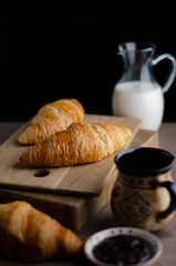 croissant and cup of coffee