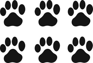 Animal paw prints vector illustration - obrazy, fototapety, plakaty
