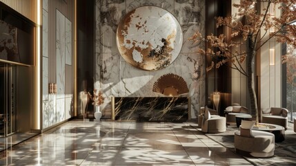 Celebrating the elegant design of a luxury hotel lobby raw AI generated illustration