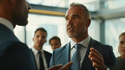 Leadership in Action Cinematic shots of business leaders leading by example inspiring their teams and making impactful decisions in high-pressure s  AI generated illustration