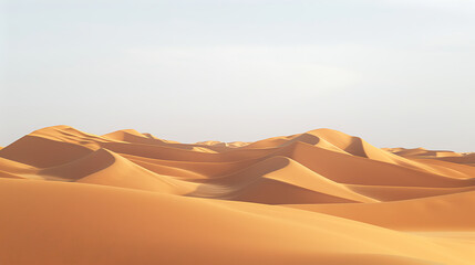 Fototapeta na wymiar a vast desert landscape, characterized by rolling sand dunes.