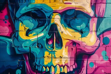 Graffiti minimalistic skull sign,generated with ai
