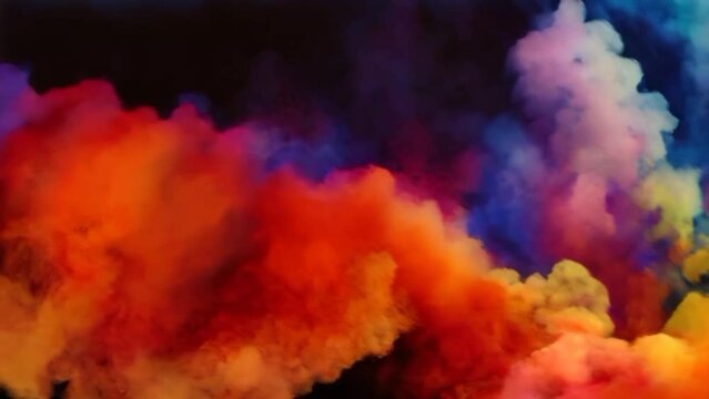 Vibrant Color Explosion: Abstract Background with Colorful Ink, Paint, and Smoke. Seamless looping 4k time-lapse virtual video animation background