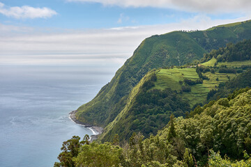 Coastal scenery, Nordeste, Sao Miguel, Azores, Portugal