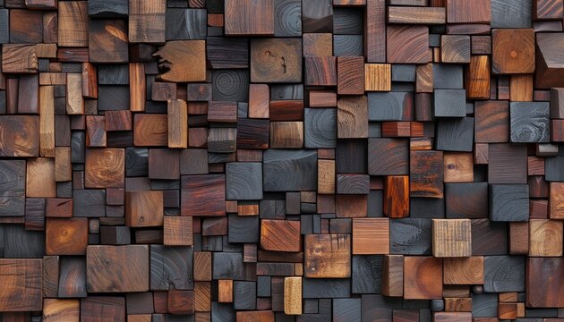 Brown wooden acoustic panels wall texture on wood background for interior design