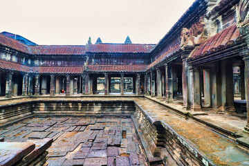 The inner quadrangles of the Angkor Wat temple complex at Siem Reap, Cambodia, Asia